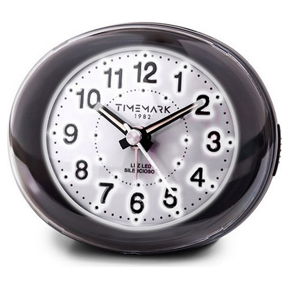 Analogue Alarm Clock Timemark Black (9 x 9 x 5,5 cm)