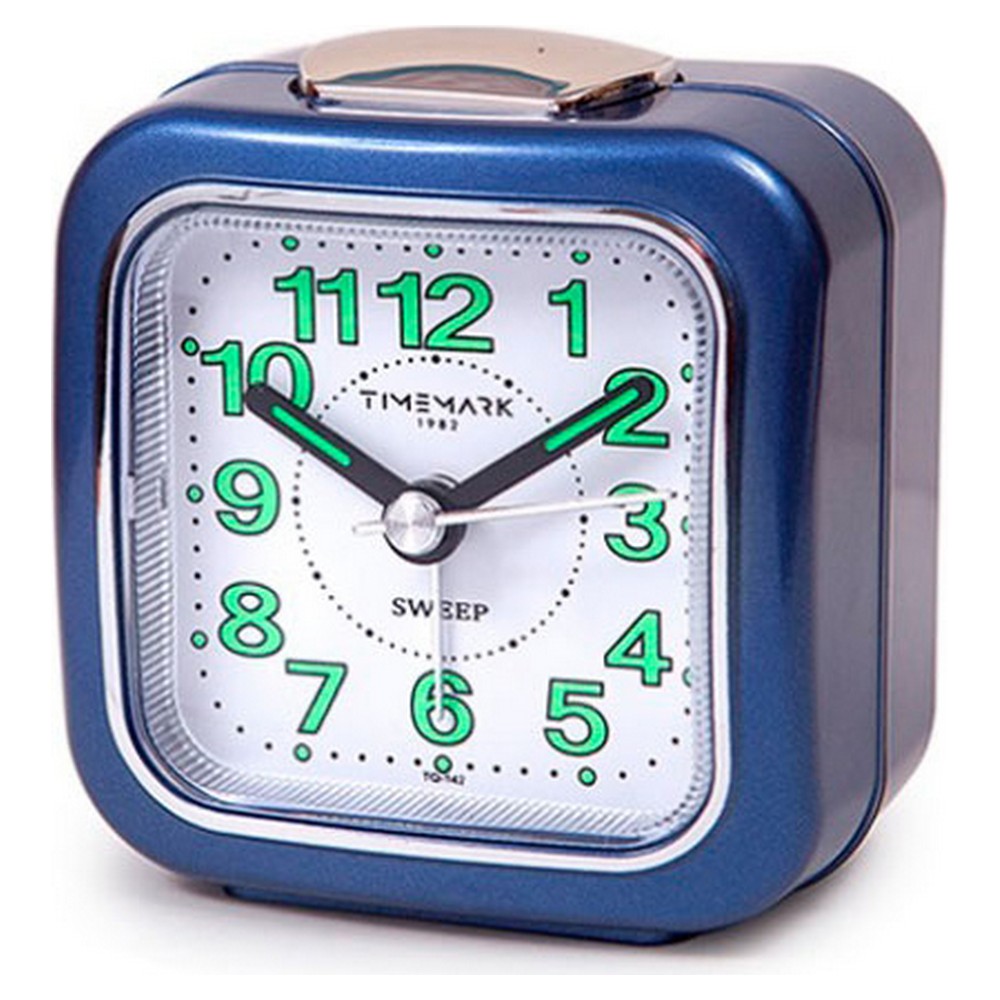 Analogue Alarm Clock Timemark Blue (7.5 x 8 x 4.5 cm)