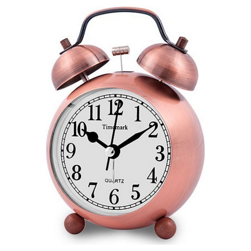 Analogue Alarm Clock Timemark Golden (9 x 13,5 x 5,5 cm)