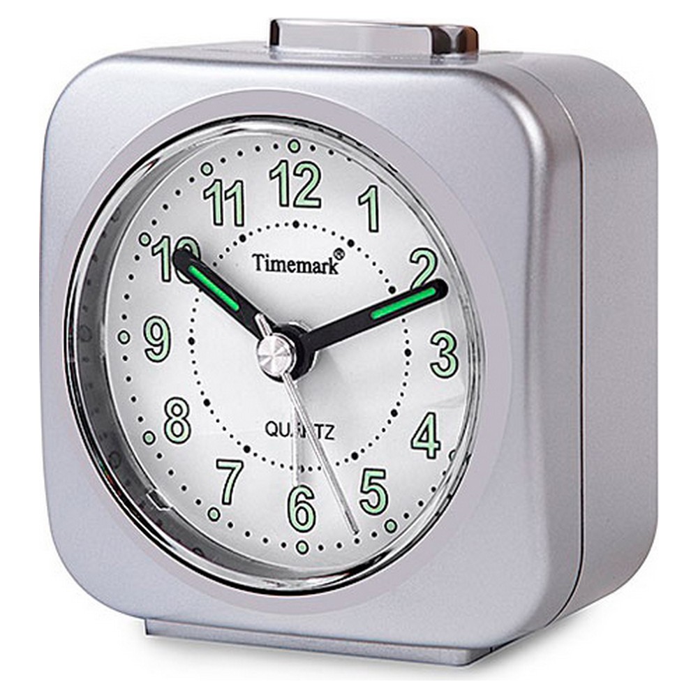 Analogue Alarm Clock Timemark Silver (9 x 8 x 5 cm)