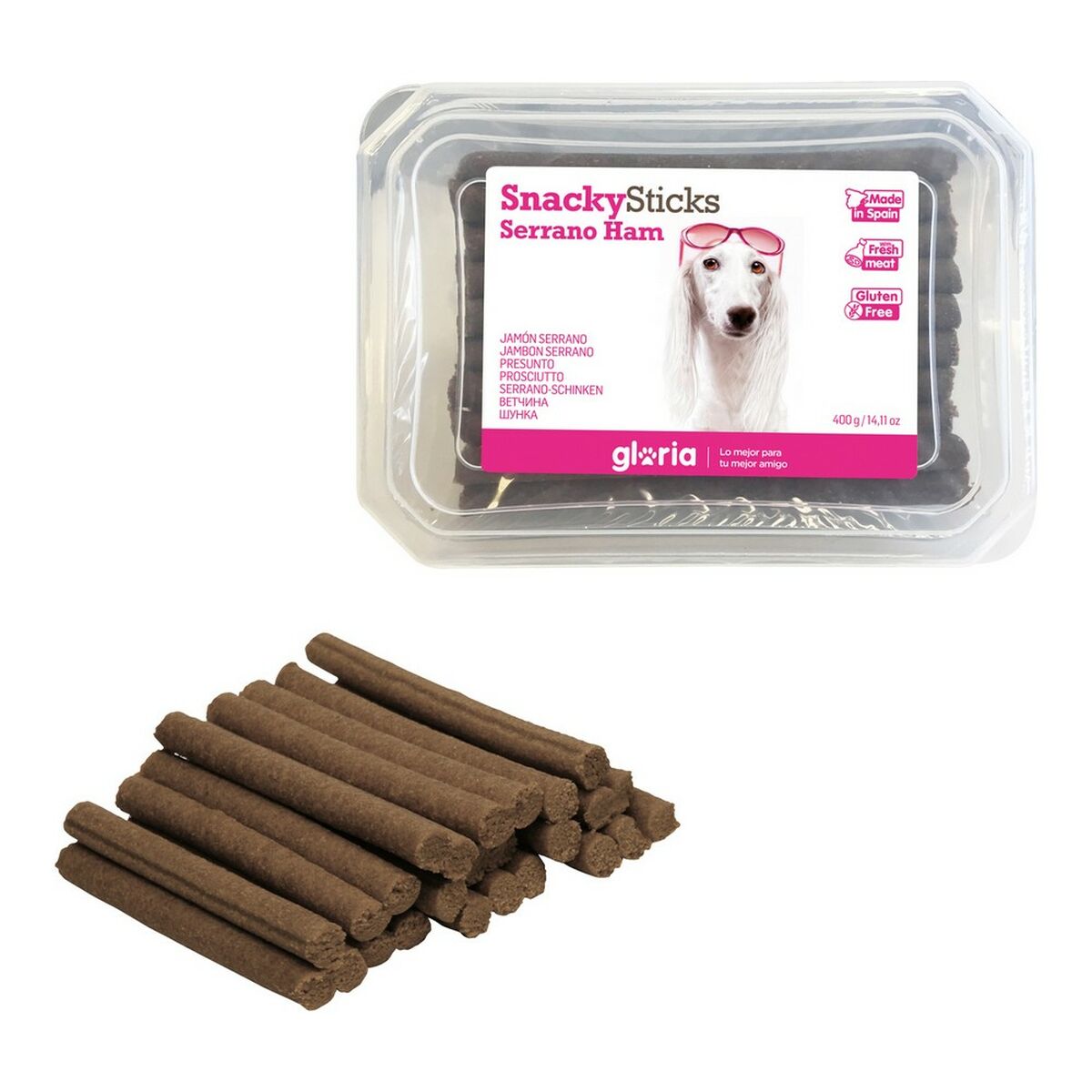 Snack pour chiens Gloria Snackys Sticks Bars Jambon (800 g) (800 g)