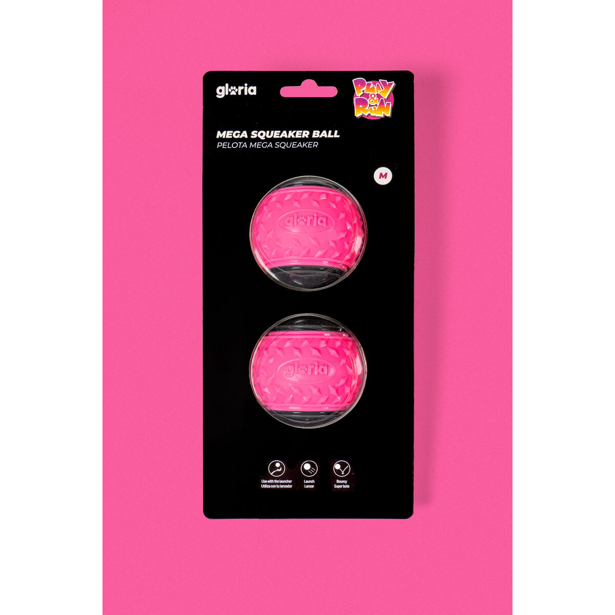 Image secondaire de Boule pour animaux de compagnie Gloria PLAY AND RUN Rose TPR M 6,35 cm 2 Unités