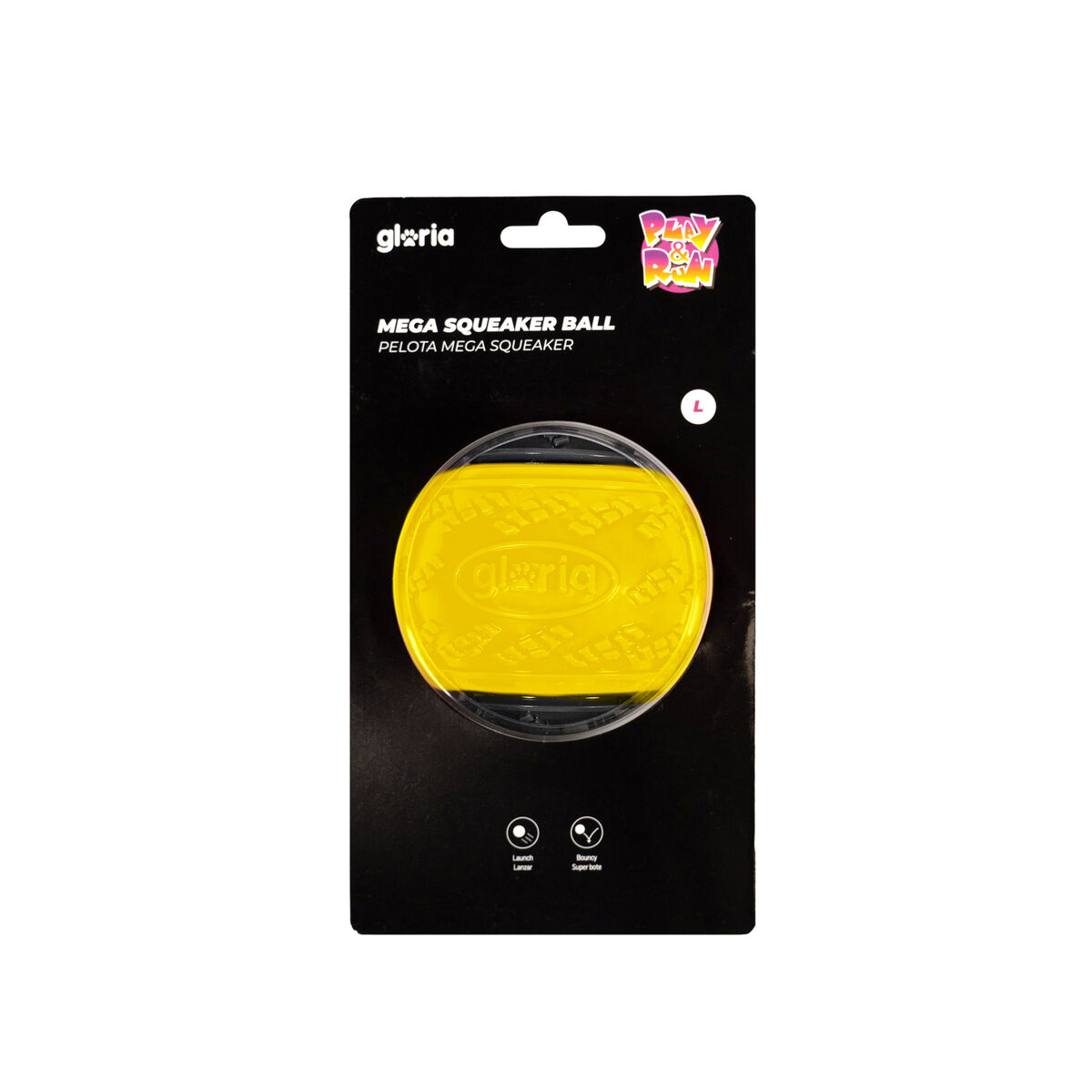 Boule pour animaux de compagnie Gloria PLAY AND RUN Jaune TPR L 8,89 cm