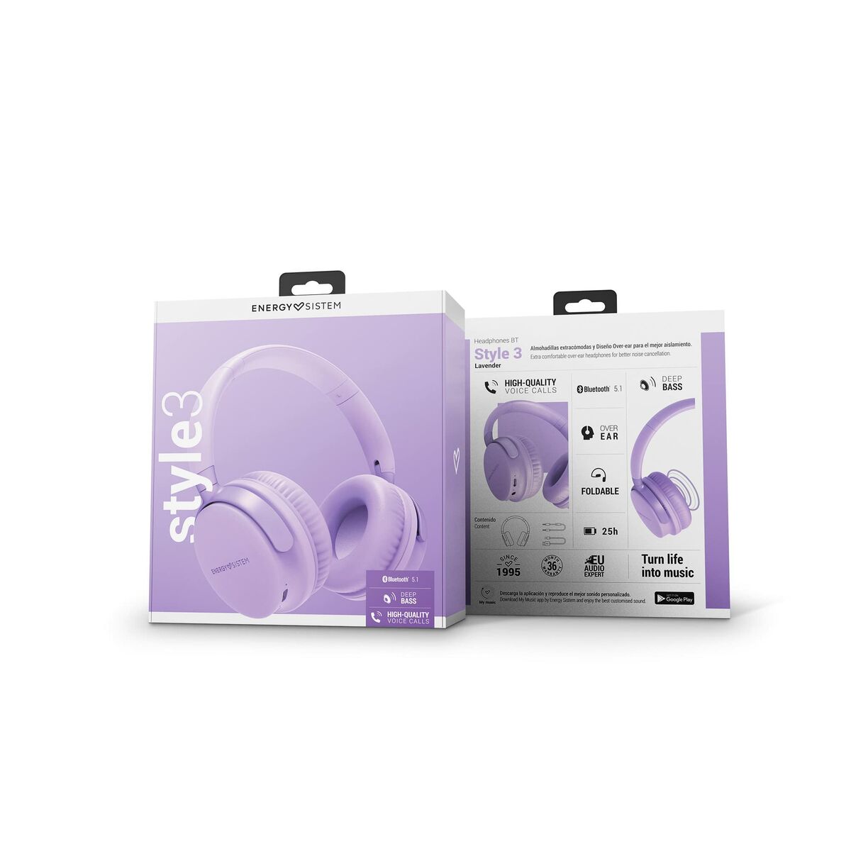 Bild von Bluetooth Headband Headphones Energy Sistem Style 3 Violet Lavendar