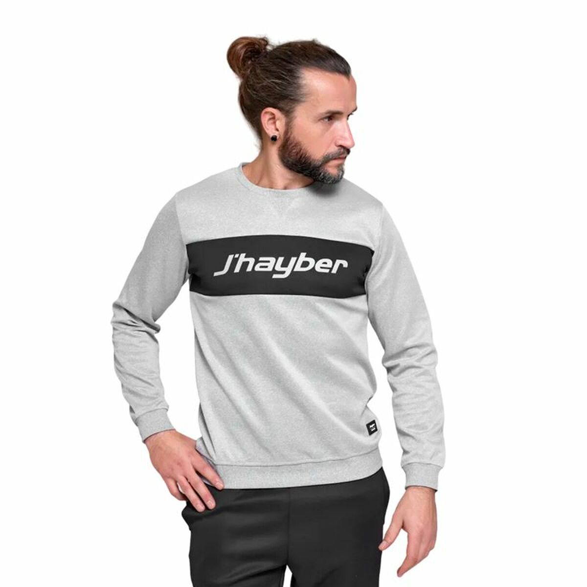 Herensweater zonder Capuchon J-Hayber Essential Lichtgrijs