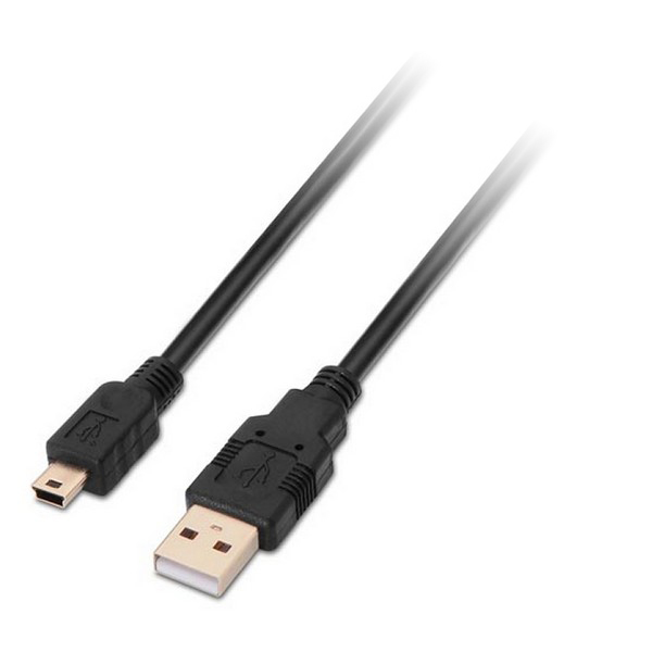 malla Parte Diez años Cable USB 2.0 A a Mini USB B NANOCABLE 10.01.0402 1,8 m Negro