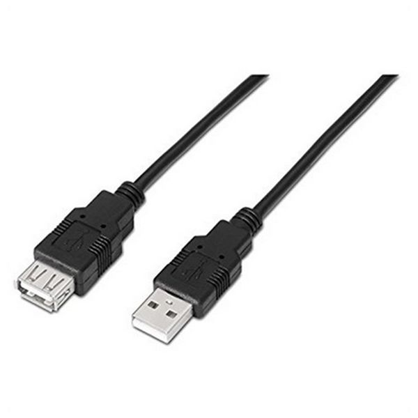 Câble de Rallonge NANOCABLE 10.01.0203-BK 1,8 m USB Prise Mâle Prise Femelle Noir   