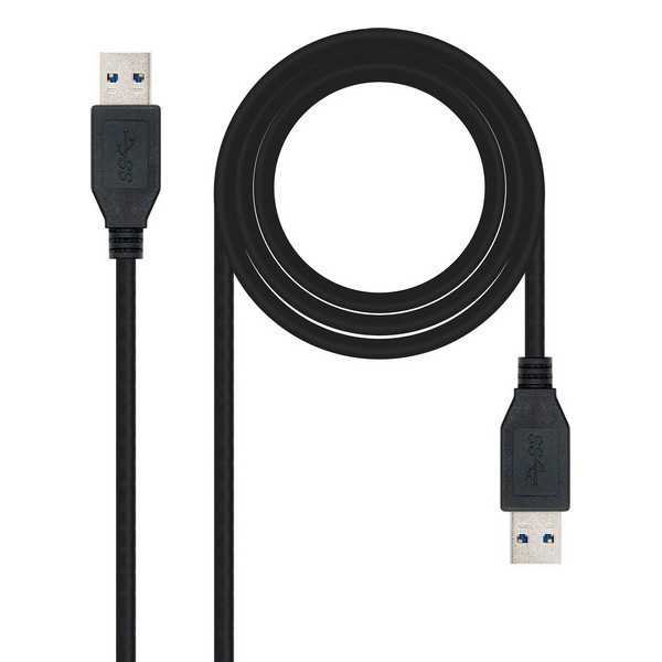 Cable USB 3.0 A a USB A NANOCABLE 10.01.1002BK Negro