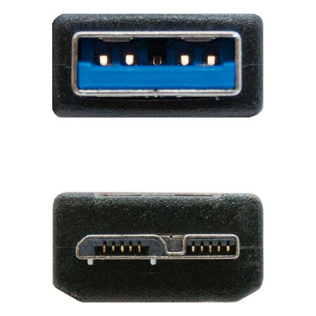 Afbeeldingen van USB 3.0 A to Micro USB B Cable NANOCABLE 10.01.110-BK