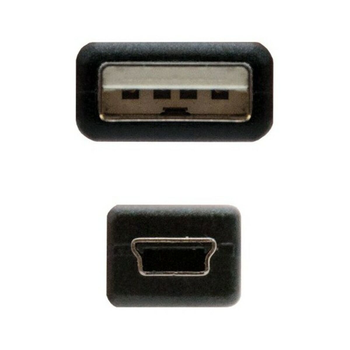 Câble USB vers Mini USB NANOCABLE 10.01.0401 Noir (1 m)