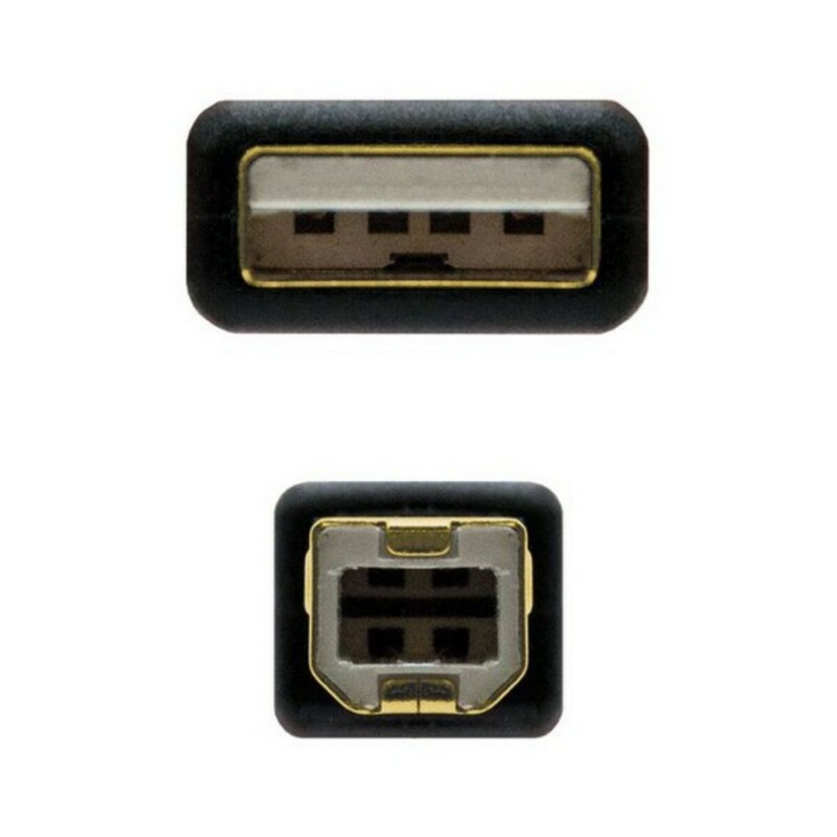 Afbeeldingen van USB 2.0 A to USB B Cable NANOCABLE 10.01.120 Black