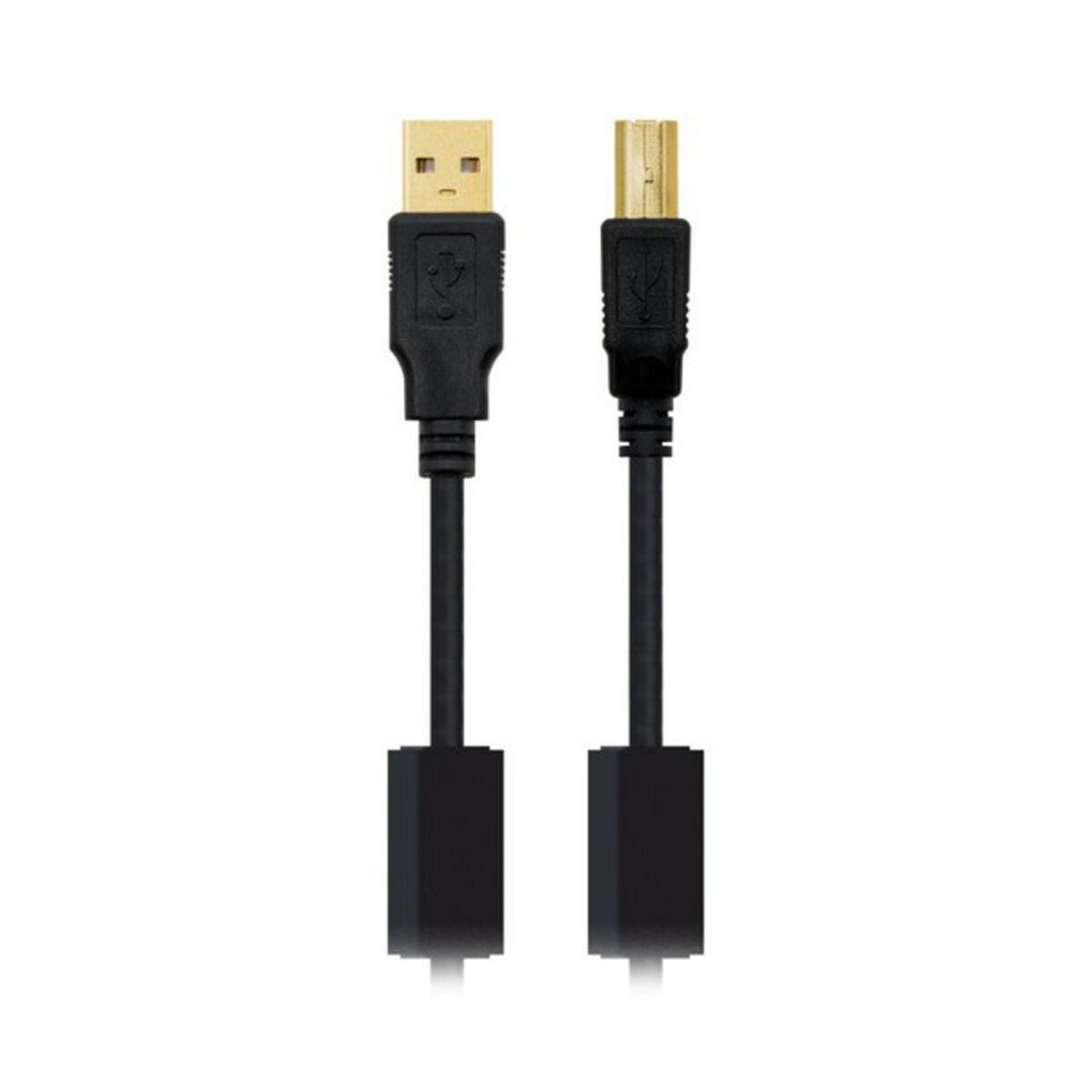 Afbeeldingen van USB 2.0 A to USB B Cable NANOCABLE 10.01.120 Black