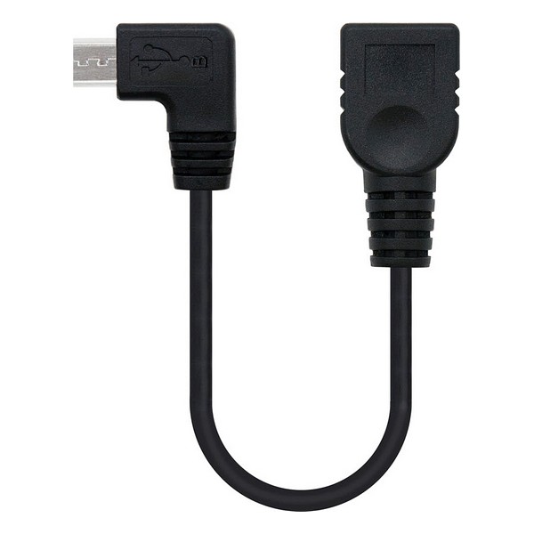 Câble USB 2.0 A vers USB B NANOCABLE 10.01.3600 15 cm Prise mâle/prise femelle Noir   