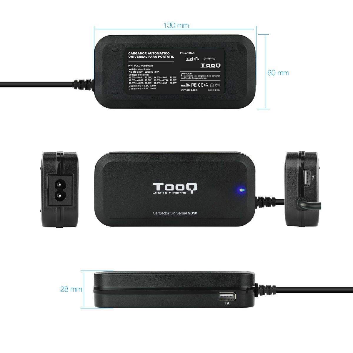 Bild von Laptop Charger TooQ TQLC-90BS02AT 90 W
