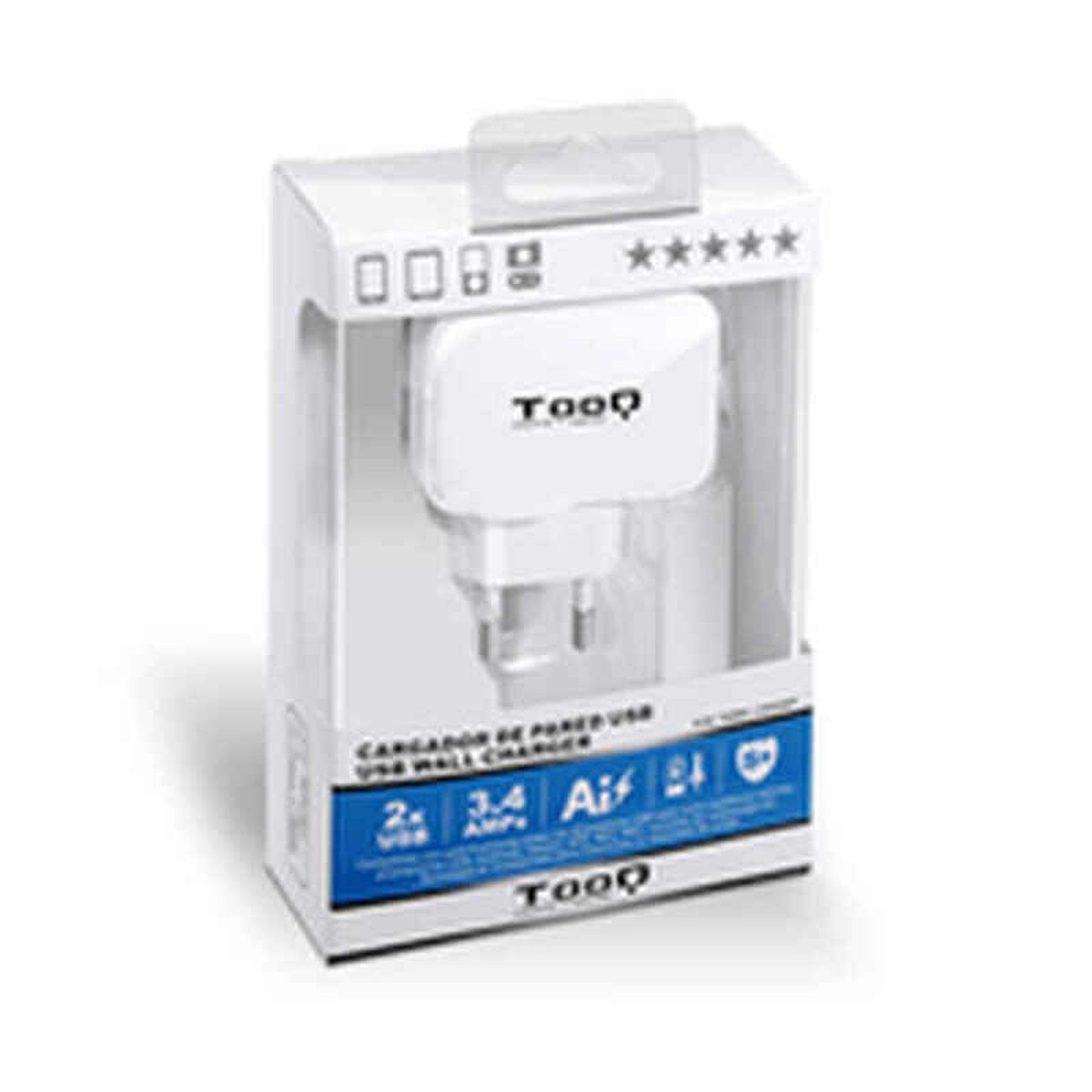 Picture of Wall Charger TooQ TQWC-1S02WT USB x 2 17W White 17 W