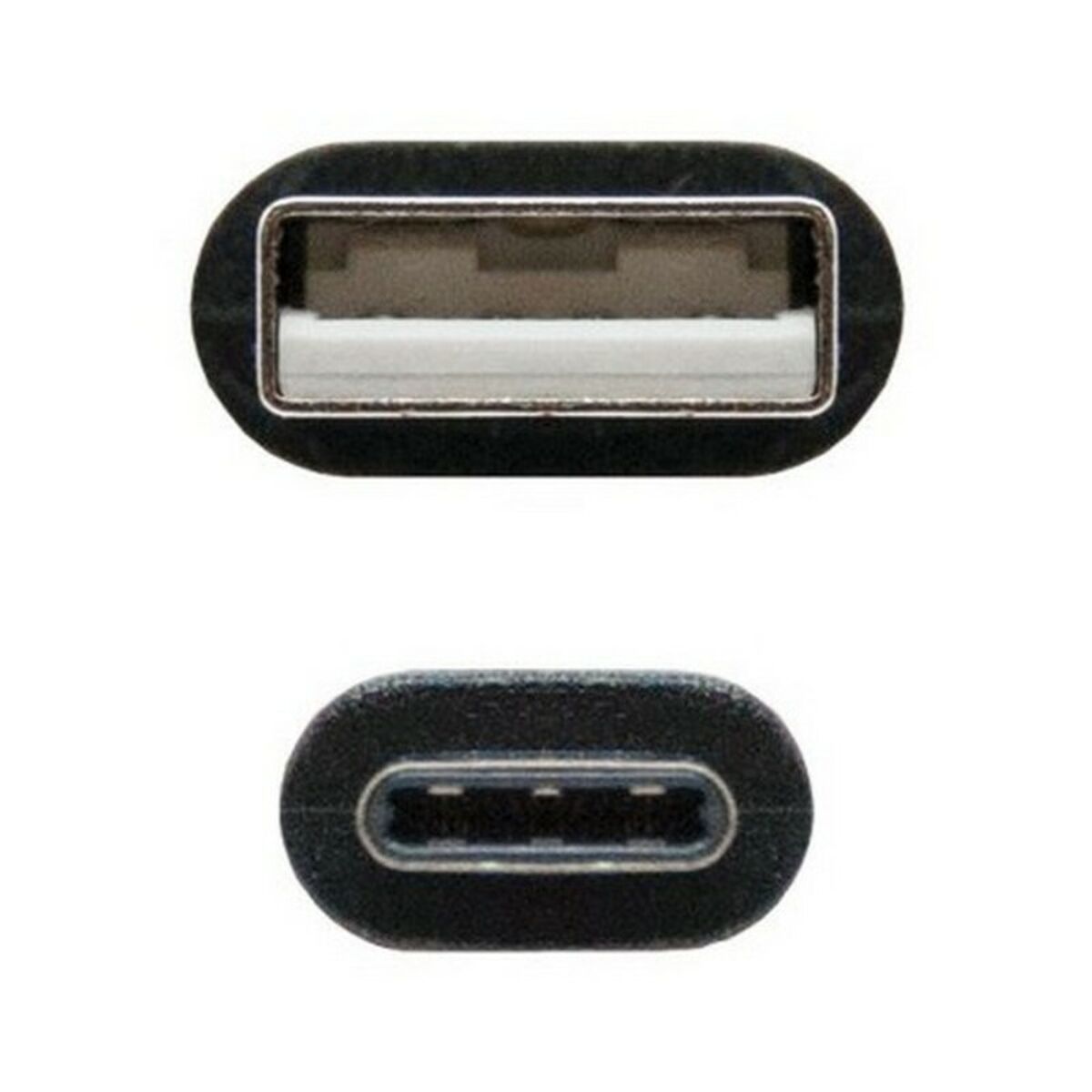 Afbeeldingen van USB A to USB C Cable NANOCABLE 10.01.210 Black