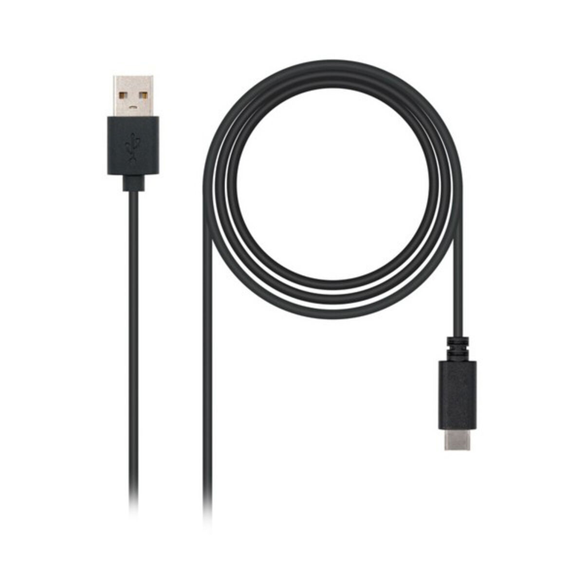 Afbeeldingen van USB A to USB C Cable NANOCABLE 10.01.210 Black