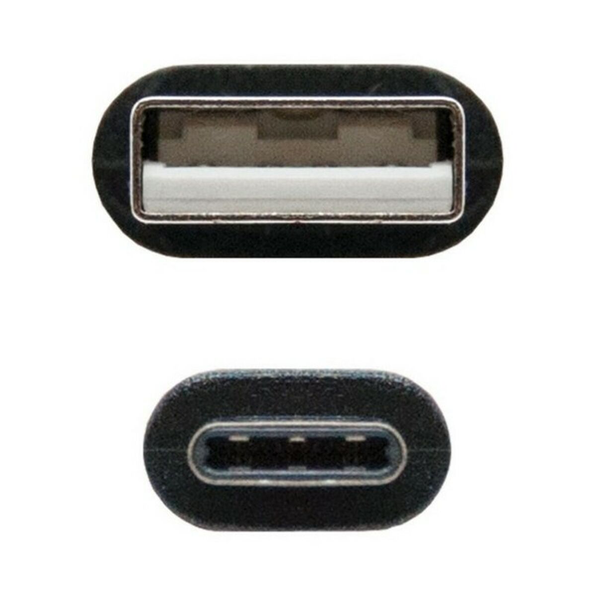 Afbeeldingen van USB A to USB C Cable NANOCABLE 10.01.210 Black