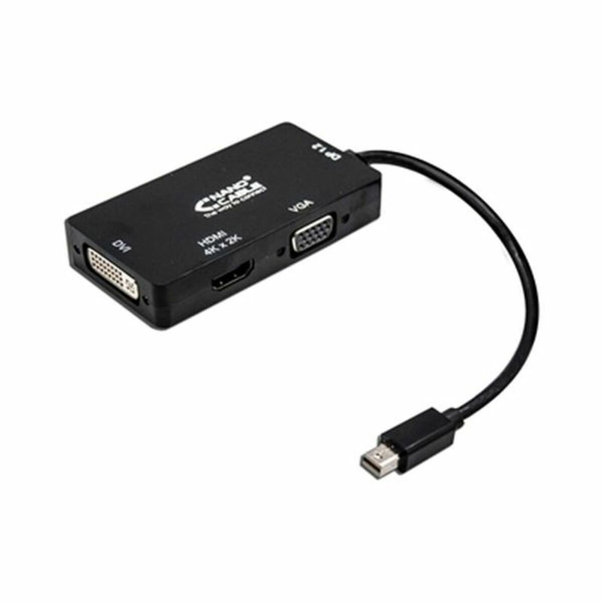 Afbeeldingen van Mini DisplayPort to VGA/DVI/HDMI adapter 3 en 1 NANOCABLE 10.16.3302-BK Black