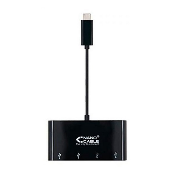 Adaptador USB C a USB NANOCABLE 10.16.4401-BK (10 cm) Negro