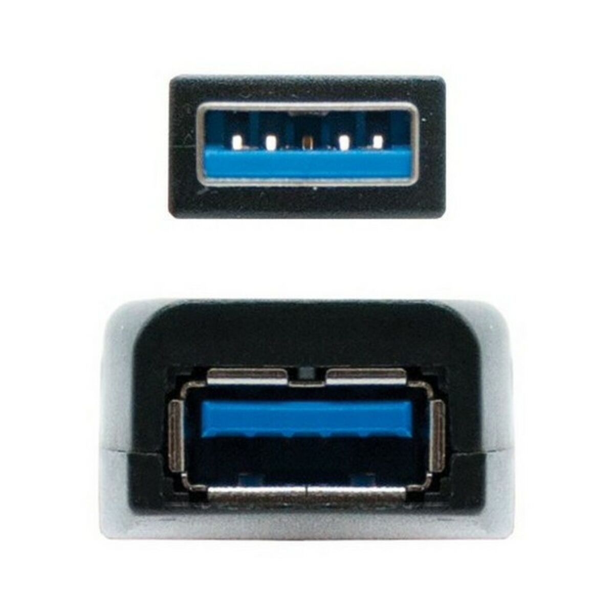 Afbeeldingen van USB Extension Cable NANOCABLE 10.01.031 Black