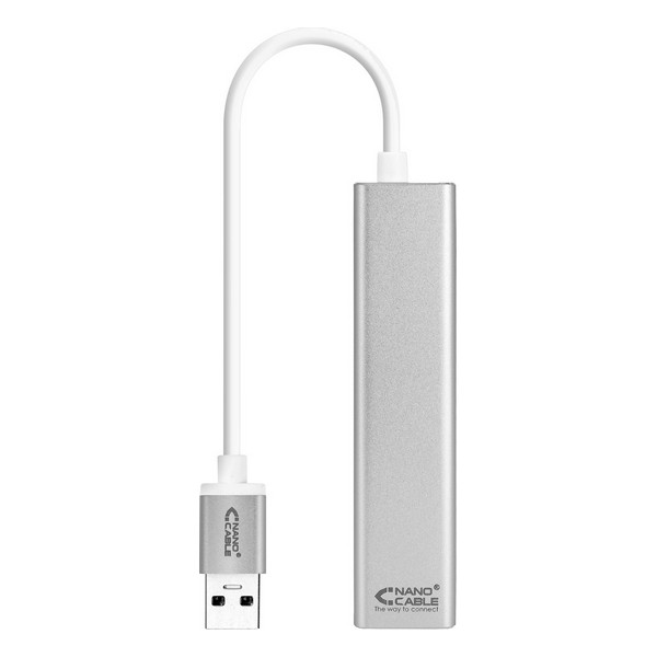 Conversor USB 3.0 a Gigabit Ethernet NANOCABLE 10.03.0403 Plateado