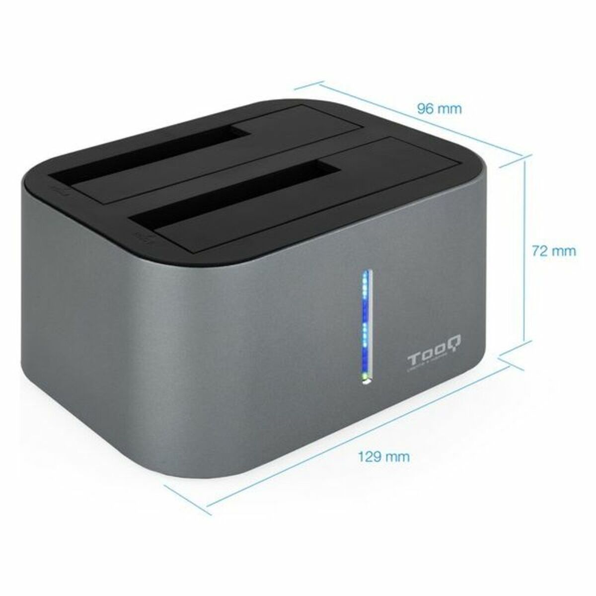 Picture of Dual Dock Station TooQ TQDS-805G 2.5"-3.5" HDD/SSD SATA USB 3.0 Grey