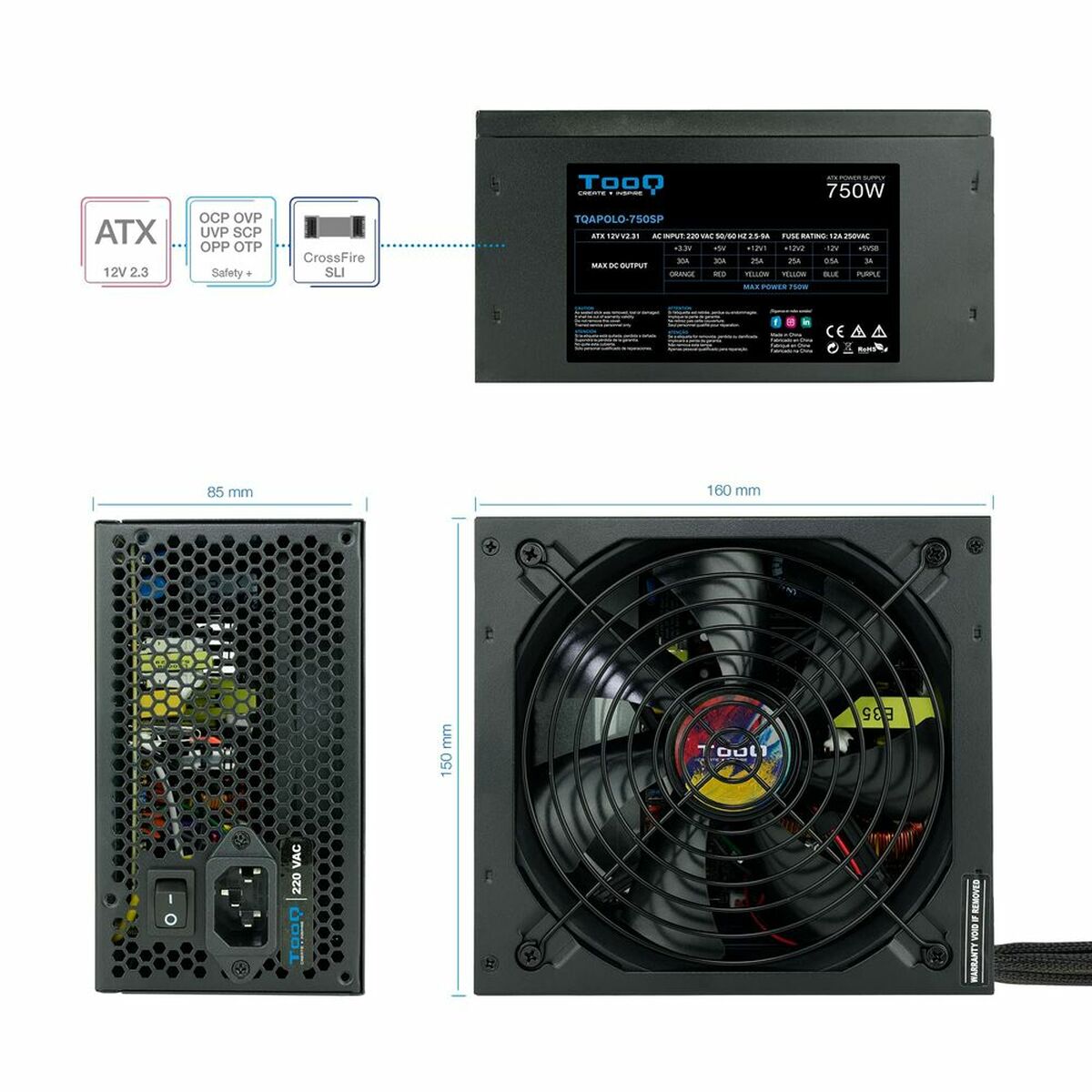 Picture of Power supply TooQ TQAPOLO-750SP 750 W ATX