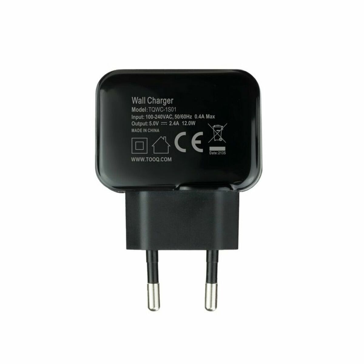 Bild von Wall Charger TooQ TQWC-1S01 Black 12 W