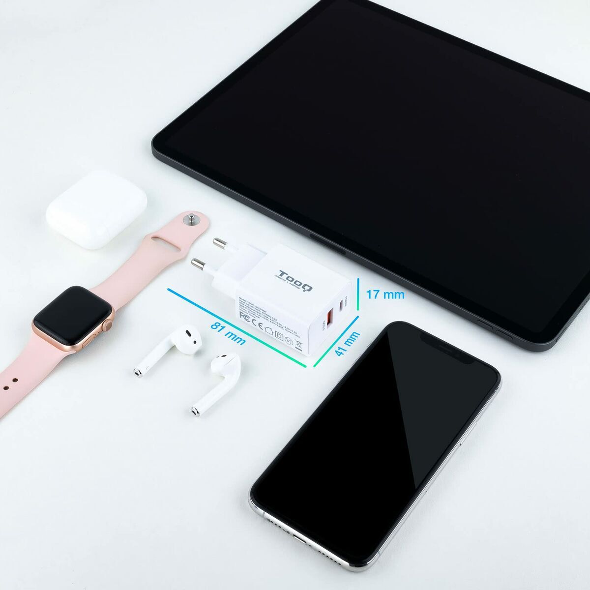 Bild von Wall Charger TooQ TQWC-2SC04WT White 20 W