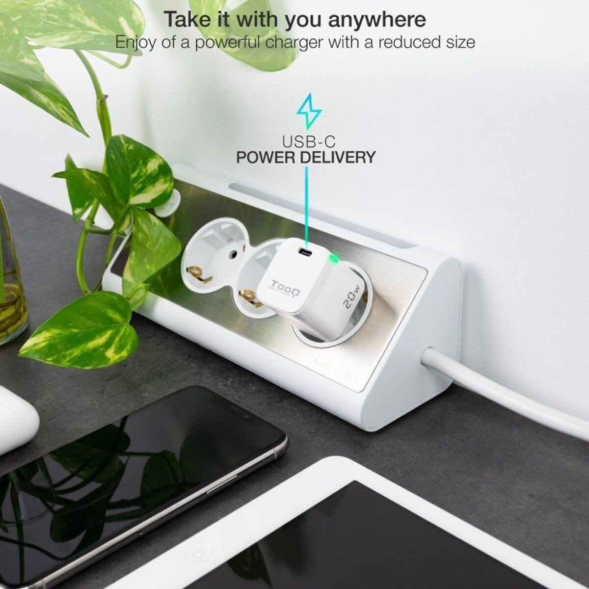 Wall Charger TooQ TQWC-PD20WT White 20 W