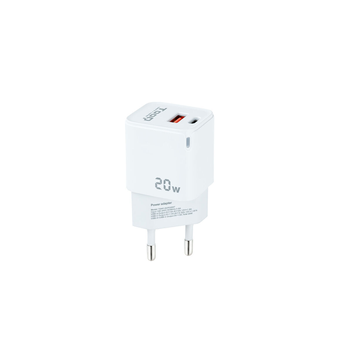 Bild von Wall Charger TooQ TQWC-QCPD20WT White 20 W
