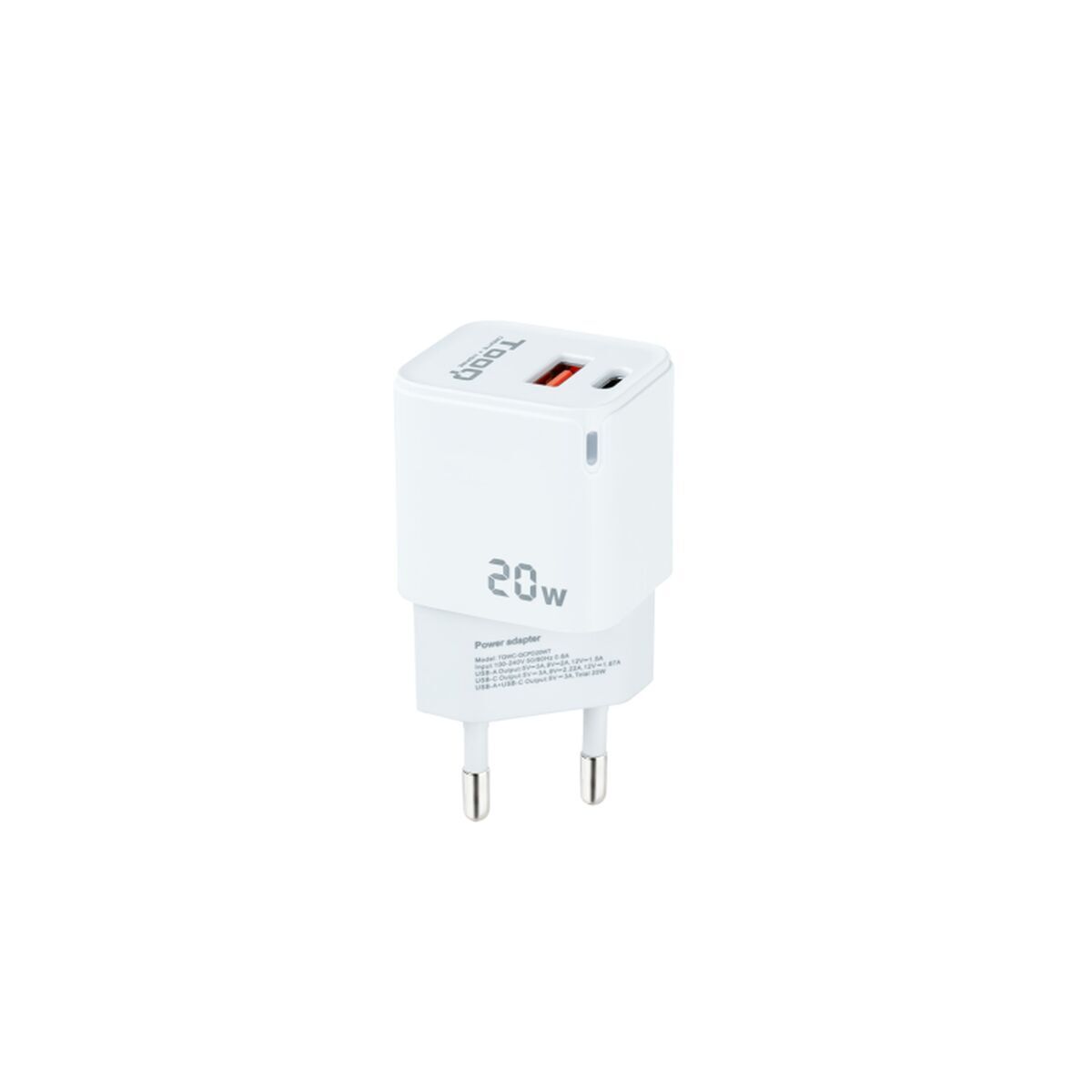 Bild von Wall Charger TooQ TQWC-QCPD20WT White 20 W