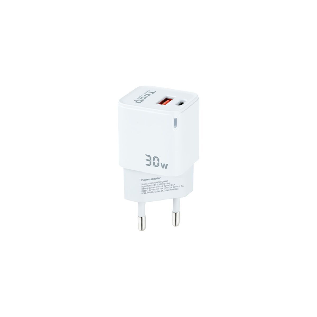 Bild von Wall Charger TooQ TQWC-GANQCPD30WT White 30 W