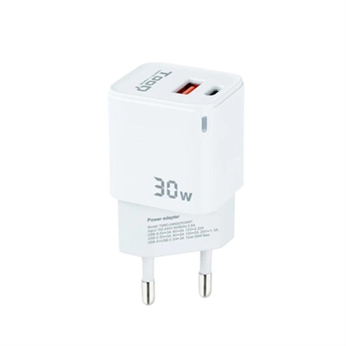 Wall Charger TooQ TQWC-GANQCPD30WT White 30 W