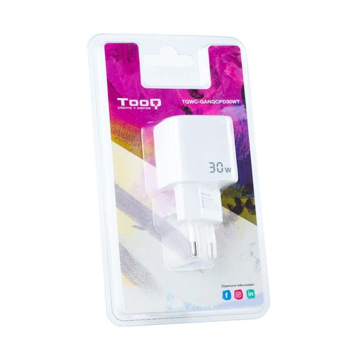 Wall Charger TooQ TQWC-GANQCPD30WT White 30 W