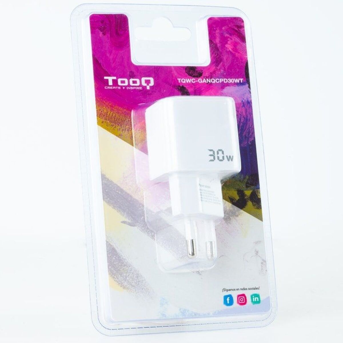 Wall Charger TooQ TQWC-GANQCPD30WT White 30 W