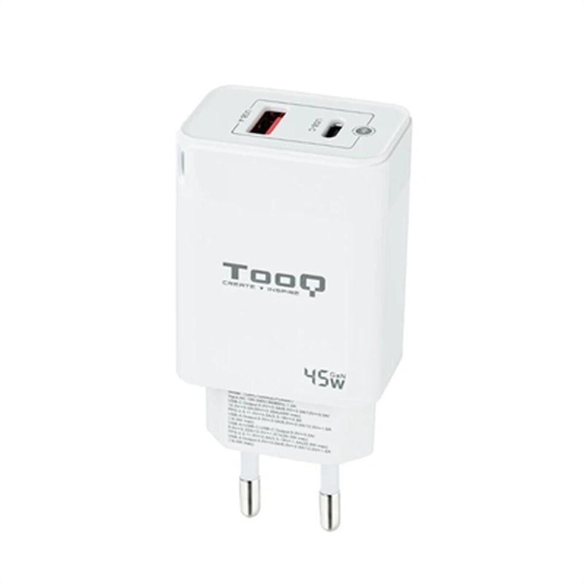 Wall Charger TooQ TQWC-GANQCPD45WT White 45 W