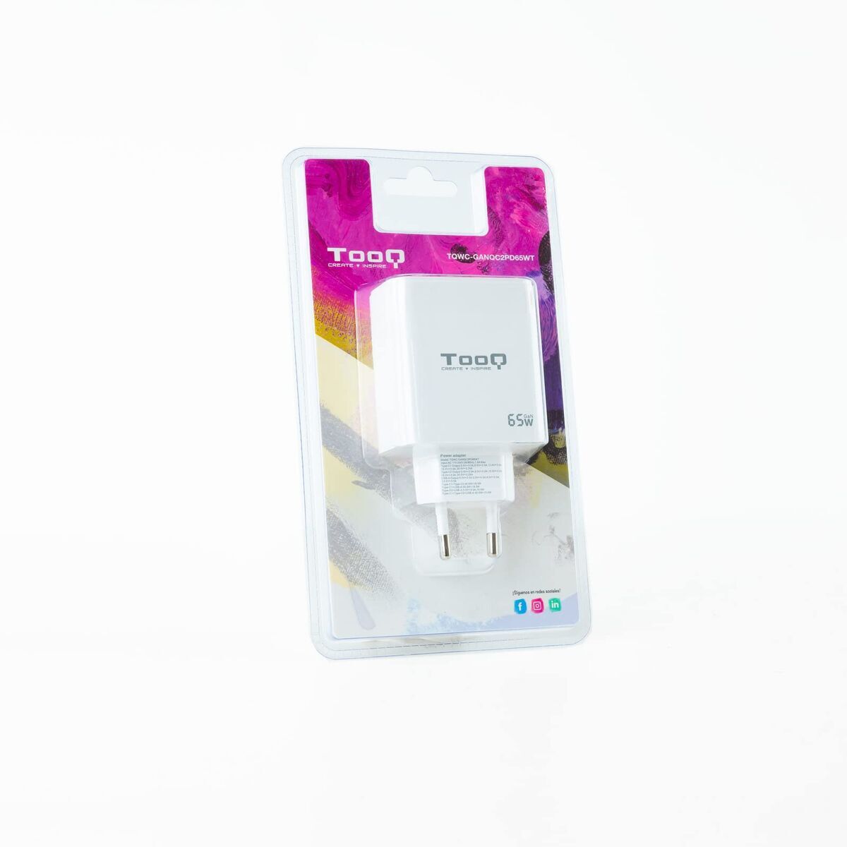 Bild von Wall Charger TooQ TQWC-GANQC2PD65WT White 65 W