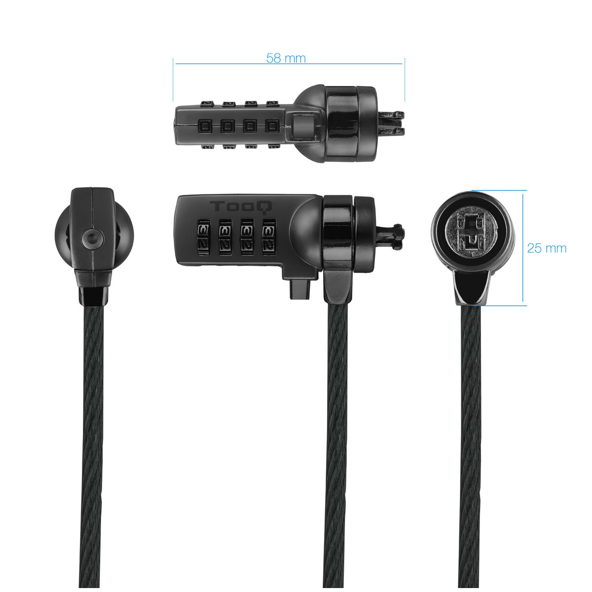 Afbeeldingen van Security Cable TooQ TQCLKC0015-G 1,5 m 1,5 m