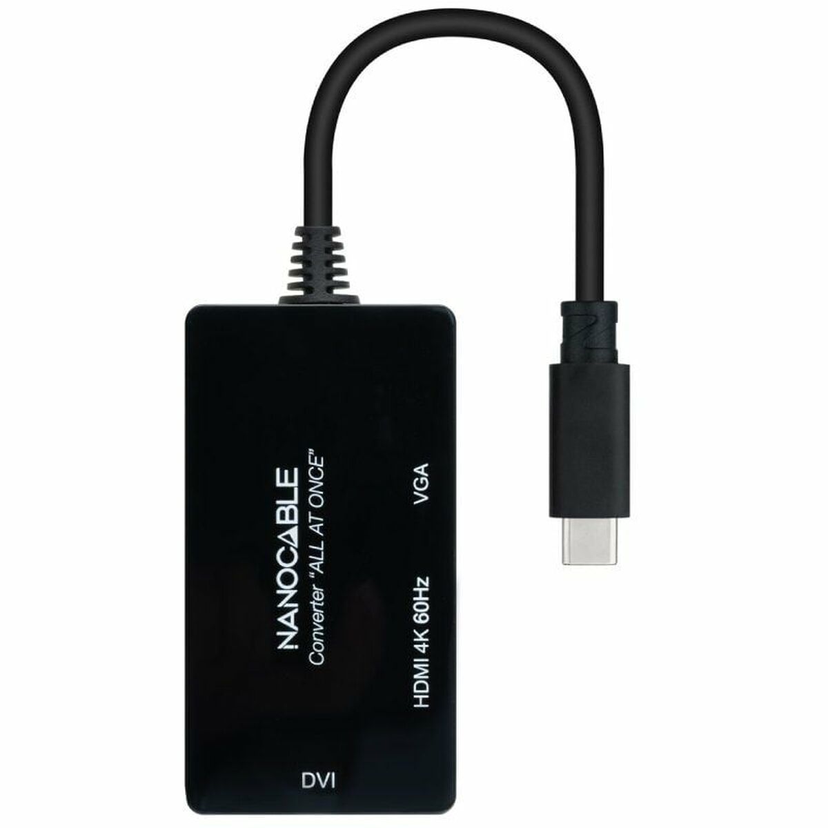 Afbeeldingen van USB-C to VGA/HDMI/DVI Adapter NANOCABLE 10.16.4301-ALL 20 cm Black