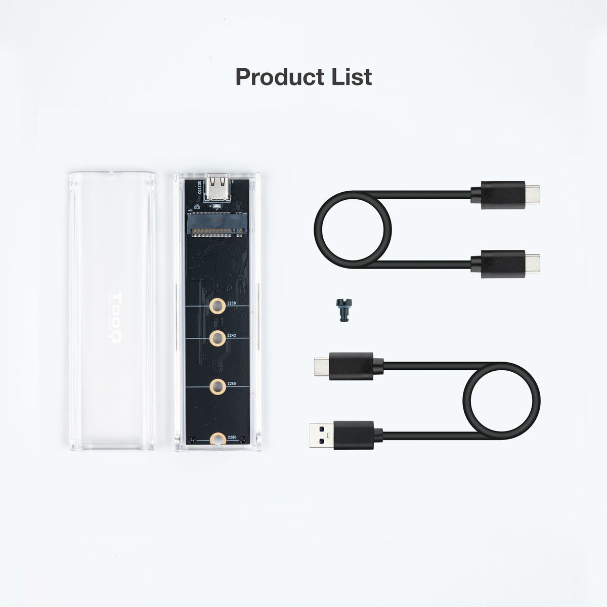 Picture of Hard drive case TooQ TQE-2200 Transparent USB USB-C