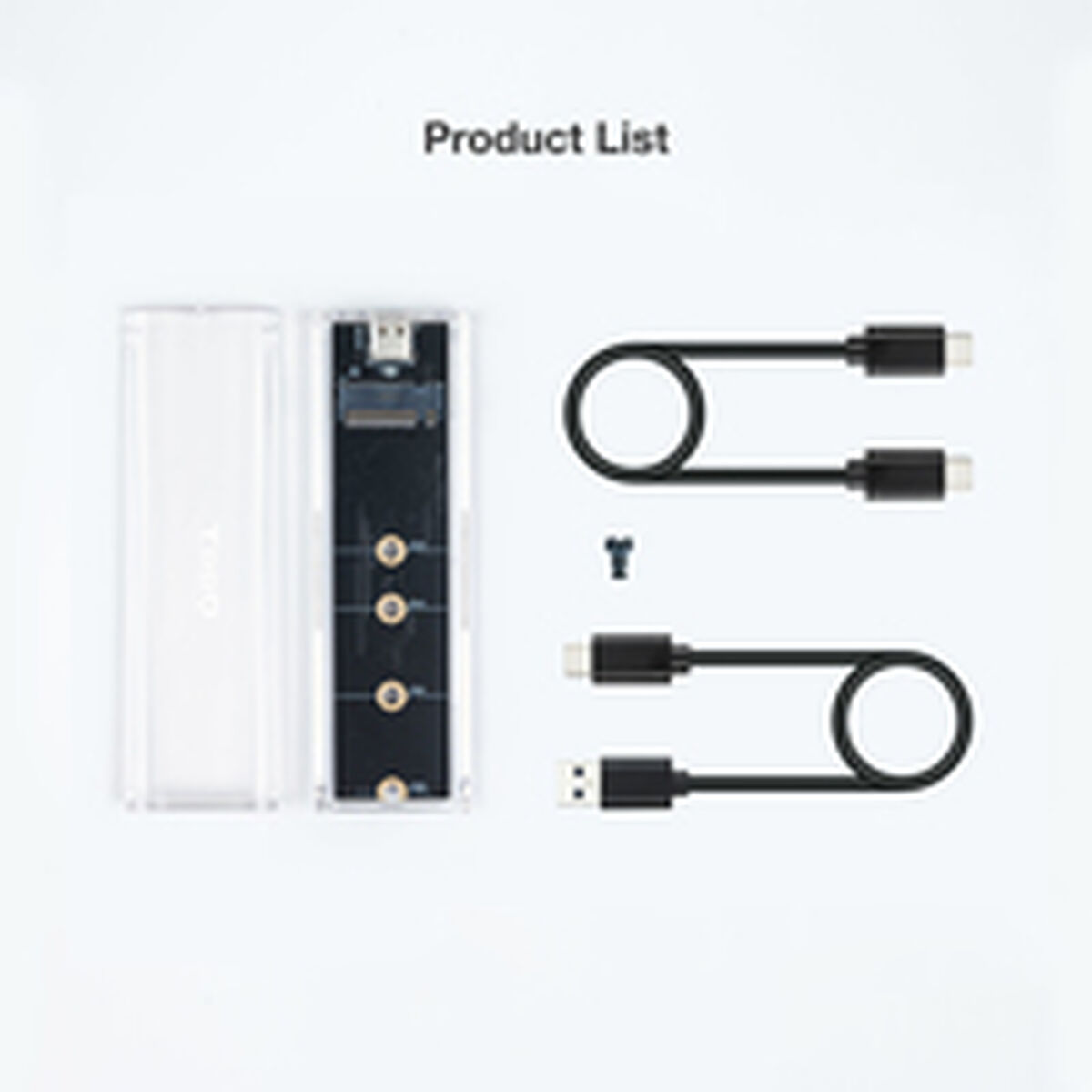 Picture of Hard drive case TooQ TQE-2200 Transparent USB USB-C