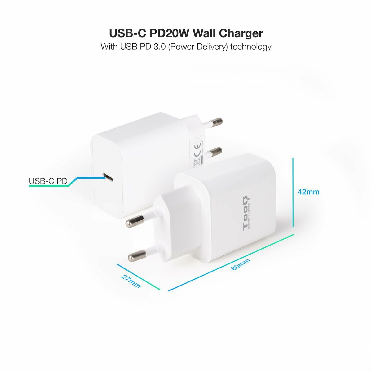 Picture of Wall Charger TooQ TQWC-PDUSBC20W White