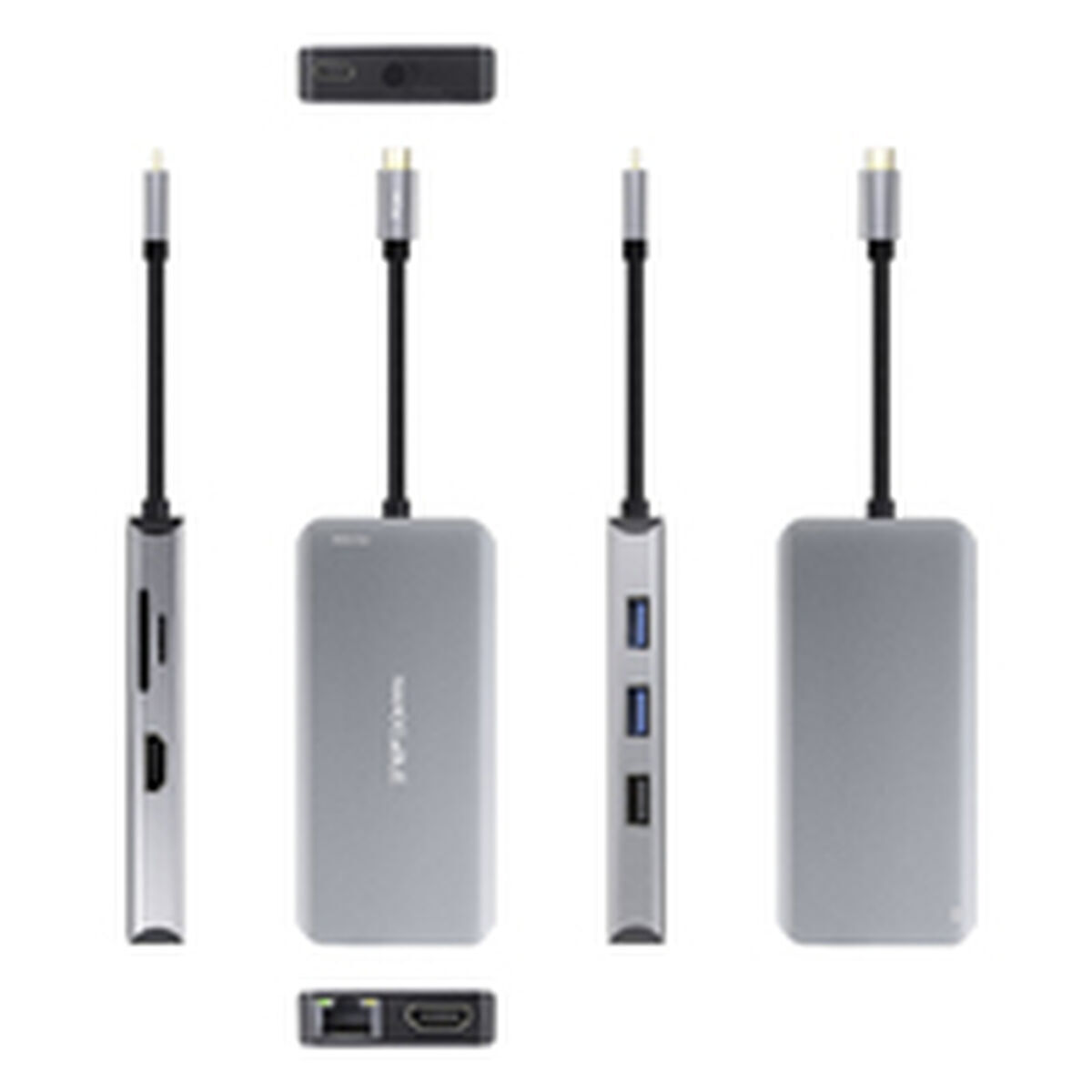 Bild von USB Hub NANOCABLE 10.16.1009 Grey 100 W 50 W