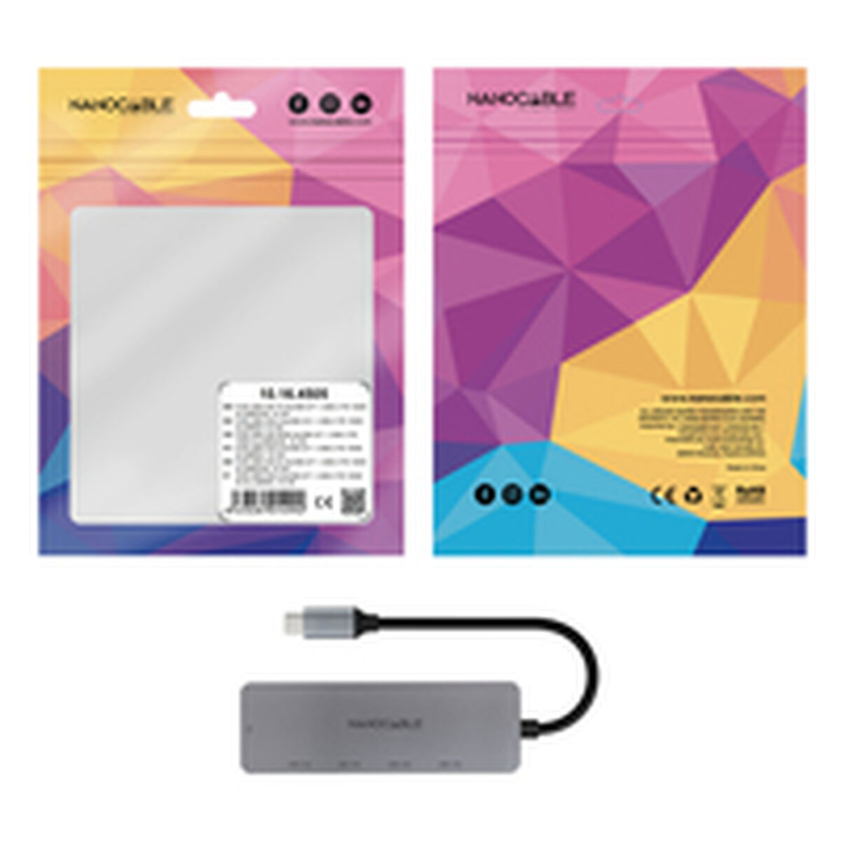 Picture of USB Hub NANOCABLE 10.16.4505 Grey