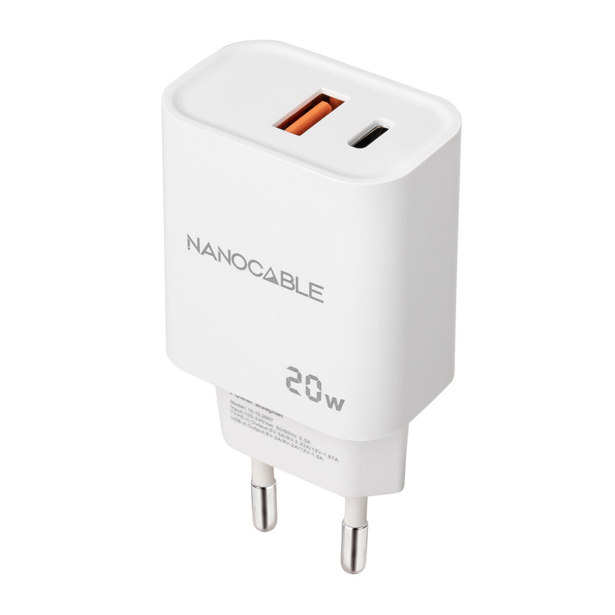 Picture of Wall Charger NANOCABLE 10.10.2007 White 20 W