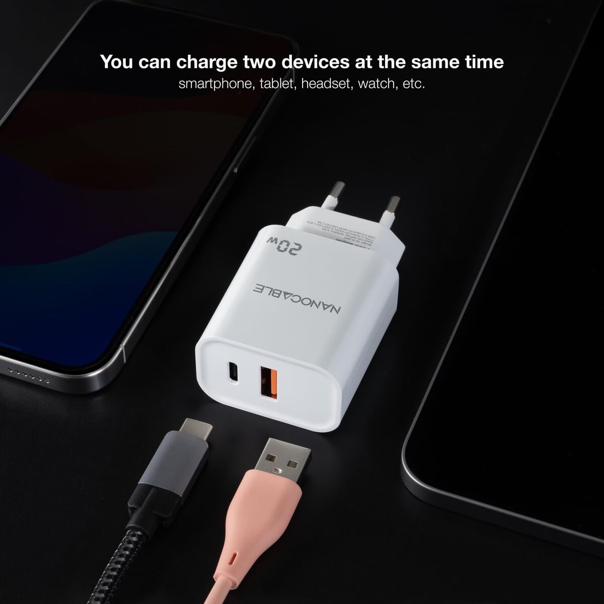 Wall Charger NANOCABLE 10.10.2007 White 20 W