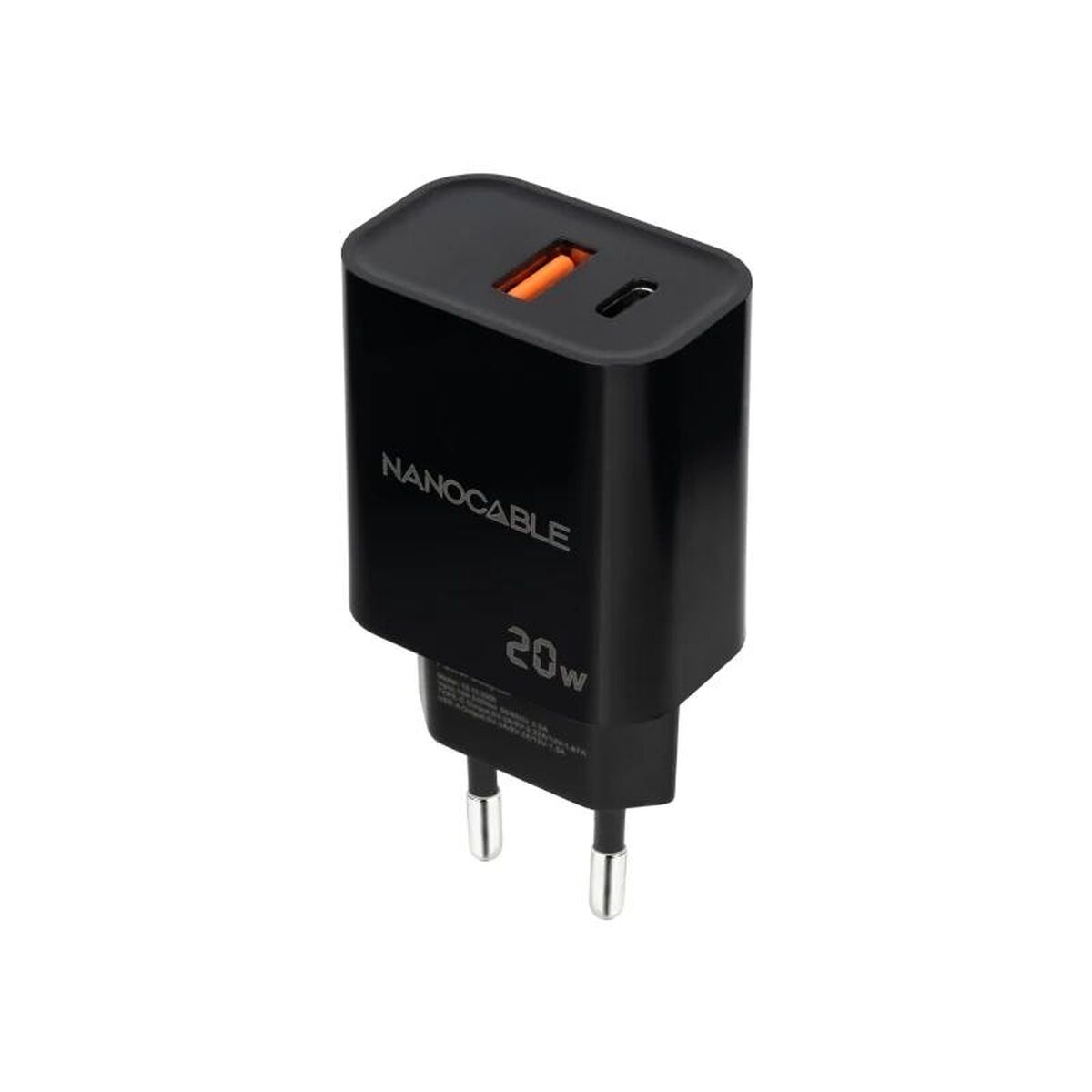 Wall Charger NANOCABLE 10.10.2008 Black 20 W