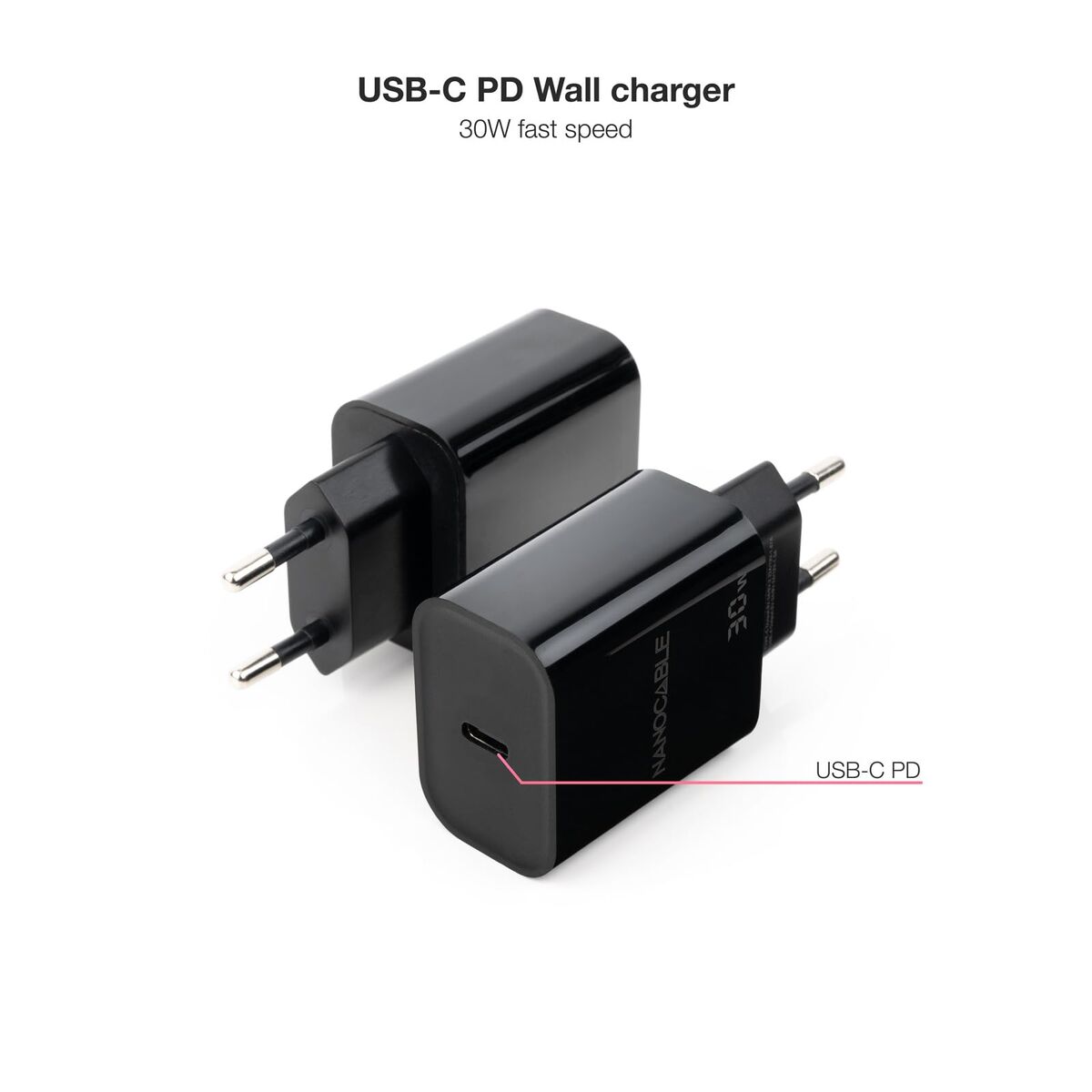 Wall Charger NANOCABLE 10.10.2010 Black